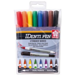 Sakura marqueur IDenti-Pen, étui de 8 pièces en couleurs assorties