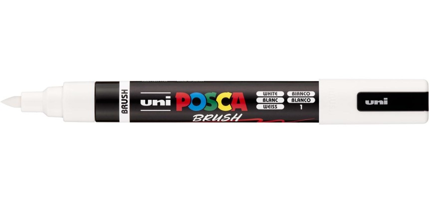 Paintmarker Uni POSCA PC-5BR brushpunt medium wit