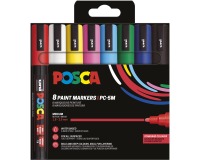 Uni POSCA marqueur peinture PC-5M, 1,8 - 2,5 mm, étui de 8 pièces en couleurs de base