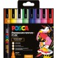 Uni POSCA marqueur peinture PC-5M, 1,8 - 2,5 mm, étui de 8 pièces en couleurs assorties Pop