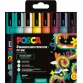Uni POSCA marqueur peinture PC-5M, 1,8 - 2,5 mm, étui de 8 pièces en couleurs assorties Rétro