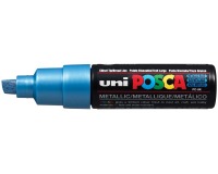Marqueur peinture Posca PC8K Large biseau bleu métal