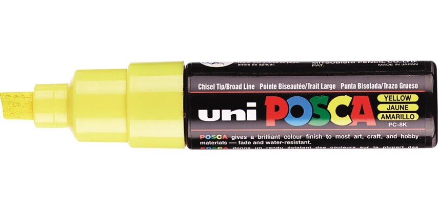 Uni POSCA marqueur peinture PC-8K, 8 mm, jaune