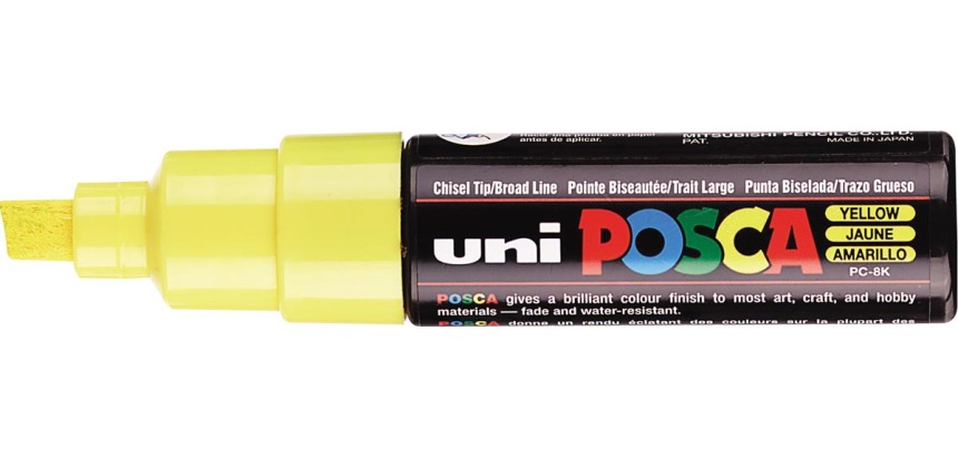 Uni POSCA paint marker PC-8K, 8 mm, yellow