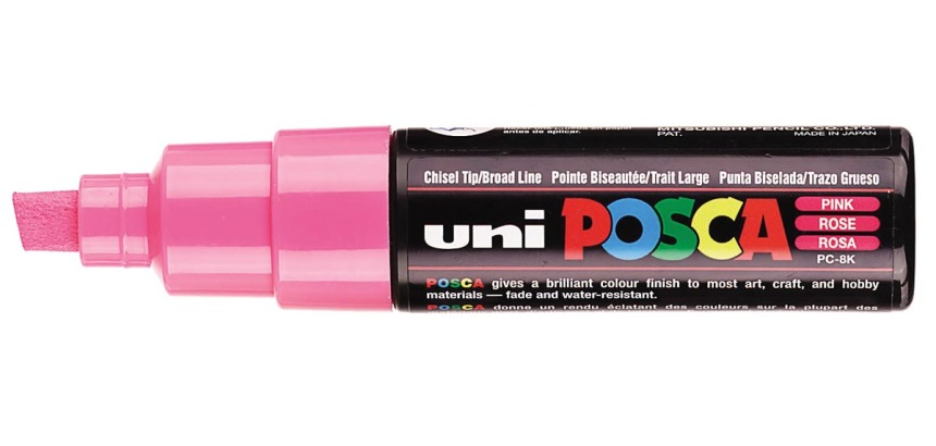 Marqueur peinture Posca PC8K Large biseau rose