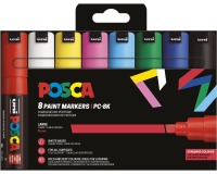 Uni POSCA marqueur peinture PC-8K, 8 mm, étui de 8 pièces en couleurs de base