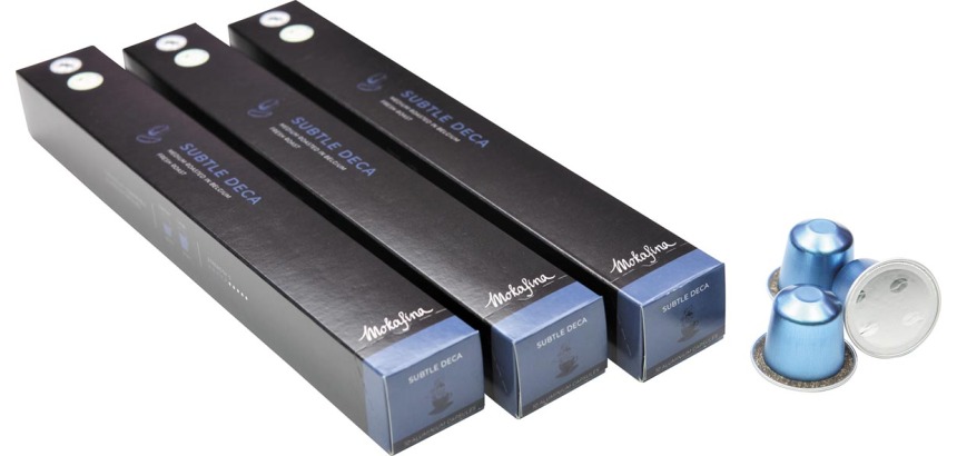 Mokafina aluminium koffiecapsules,  subtle deca, 10 stuks