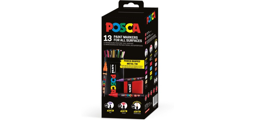 Pigment marker, 13-piece metal tube