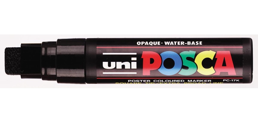 Marker Uni-Ball Posca rectangular tip 15 mm black