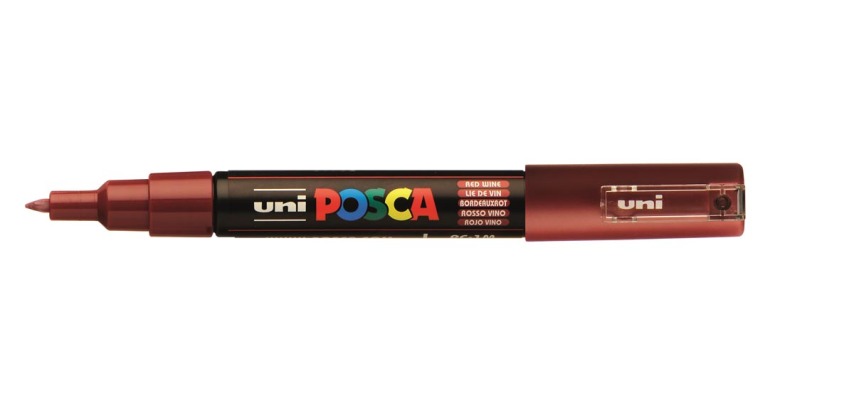 Paintmarker Uni POSCA PC1MC extra fijn wijnrood