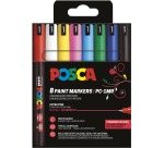 Uni POSCA Malstift PC-1MR, 0,7 mm, 8er-Set in verschiedenen Grundfarben
