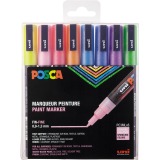 Marker Uni-Ball Posca PC3ML Rundspitze 0,9 - 1,3 mm sortierte Glitzerfarben - Packung mit 8 Stück