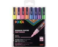 Uni-Ball Posca PC3ML marker, bullet tip 0.9 - 1.3 mm assorted glitter colors - Pack of 8