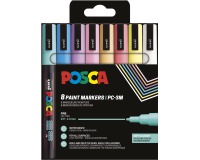 Uni POSCA paintmarker PC-3M, 1,5 mm, etui van 8 stuks in geassorteerde zachte kleuren