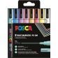Uni POSCA marqueur peinture PC-3M, 1,5 mm, étui de 8 pièces en couleurs assorties douces