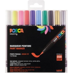 Posca paintmarker PCF-350, pointe pinceau, étui de 10 pièces, assorti