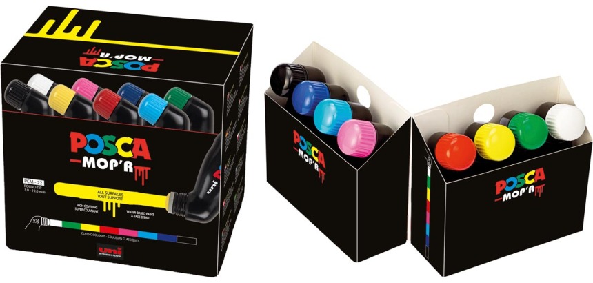 Marqueur peinture Posca PCM22 MOP'R assorti set 8 pièces