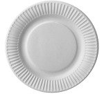 Assiette en carton, rond, blanc, paquet de 100 pièces