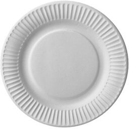 Assiette en carton, rond, blanc, paquet de 100 pièces