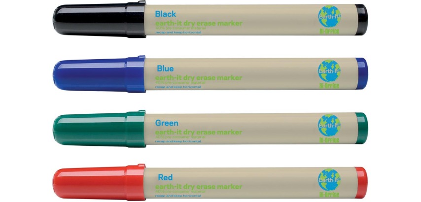 Bi-Office Earth-It Whiteboardmarker, Set aus 4 Stück in verschiedenen Farben