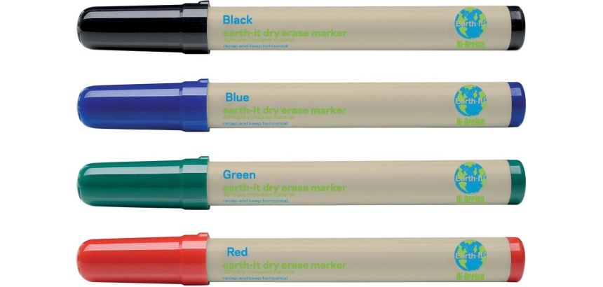 Bi-Office Earth-It marqueurs pour tableau blanc, set de 4 pièces en couleurs assorties