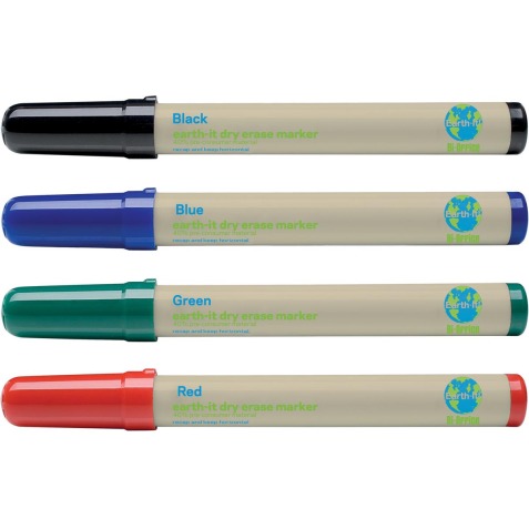 Bi-Office Earth-It whiteboardmarkers, set van 4 stuks in geassorteerde kleuren