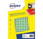 Avery PET08V round dot labels, diameter 8 mm, blister pack of 2940 pieces, green
