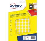 Avery PET15J runde Haftetiketten, Durchmesser 15 mm, Blisterpackung mit 960 Stück, gelb