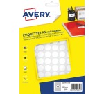 Pastille selbstklebend und bedruckbar Tintenstrahl- und Laserdruck Ø15 mm Avery weiß - Beutel mit 1536 Stück