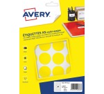 Avery PET30J round dot labels, diameter 30 mm, blister pack of 240 pieces, yellow
