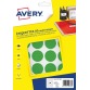 Avery PET30V etiquettes pastilles rondes, diamètre 30 mm, blister de 240 pièces, vert