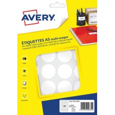 Pastille adhésive imprimable Ø 30 mm Avery blanche - Boîte de 384