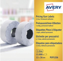 En_etiqueta avery 1 linea adhesivo permanente 26x12 mm blanca rollo 1500 unidades caja de 10 unidades