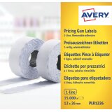 Avery PLR1226 removable labels for label maker, size 12 x 26 mm, 15,000 labels, white