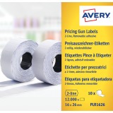 Avery PLR1626 etiketten voor prijstang non-permanent, ft 26 x 16, 12 000 etiketten, wit