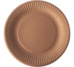 Bord "pure", rond, bruin, diameter 19 cm, uit karton, pak van 20 stuks