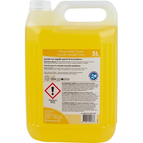Primesource détergent vaisselle citron, bouteille de 5 l