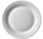 Plate Pure, round, white, diameter 15 cm, made of cardboard, pack of 100 pieces