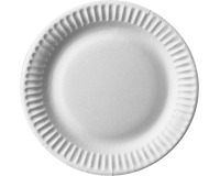 Bord Pure, rond, wit, diameter 15 cm, uit karton, pak van 100 stuks