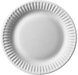 Assiette Pure, ronde, blanche, diamètre 15 cm, en carton, paquet de 100 pièces