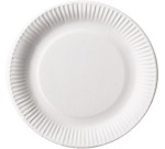 Bord "pure", rond, wit, diameter 23 cm, uit karton, pak van 100 stuks