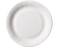 Bord "pure", rond, wit, diameter 23 cm, uit karton, pak van 100 stuks