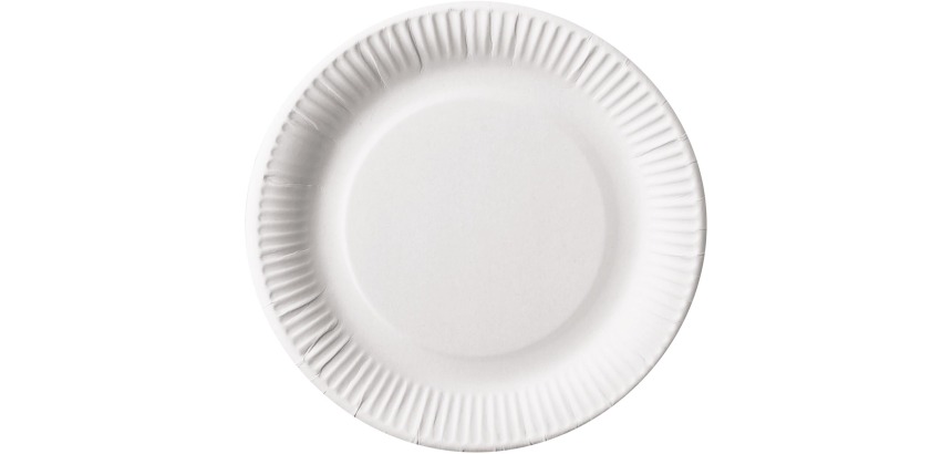 Bord "pure", rond, wit, diameter 23 cm, uit karton, pak van 100 stuks