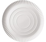 Plate "pure", round, white, diameter 26 cm, cardboard, pack of 100 pieces