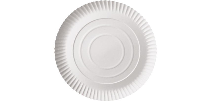 Plate "pure", round, white, diameter 26 cm, cardboard, pack of 100 pieces