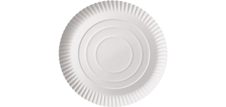 Plate "pure", round, white, diameter 26 cm, cardboard, pack of 100 pieces