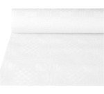 Tafelkleed uit papier met damastprint, 1,2 x 50 m, wit