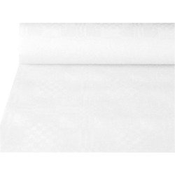 Nappe en papier imprimé damassé, 1,2 x 50 m, blanc