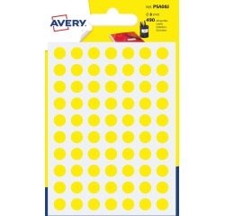 Avery psa08j self-adhesive label circle permanent yellow 420 pc(s)