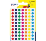 Avery PSA08MX round dot labels, 8 mm diameter, blister pack of 420 pieces, assorted colors